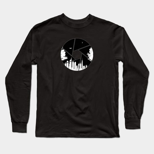 Shutter city view Long Sleeve T-Shirt by gegogneto